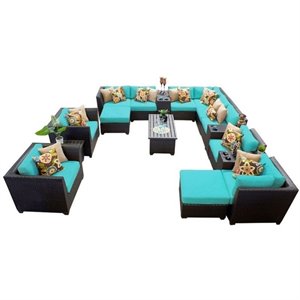 barbados 17 piece outdoor wicker sofa set