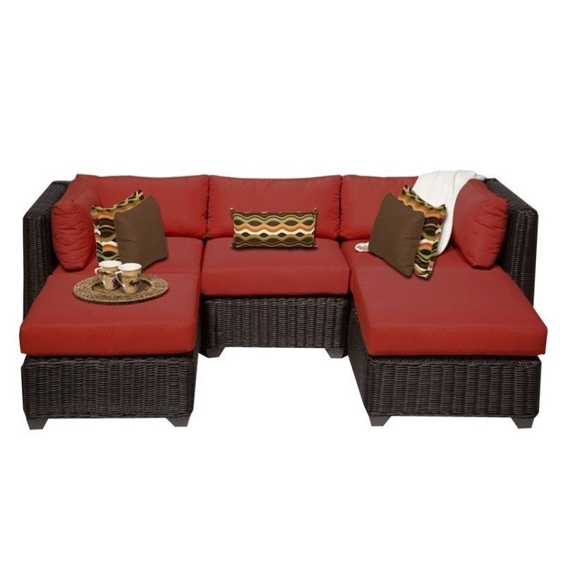 Tkc Venice 5 Piece Outdoor Wicker Sofa Set In Terracotta Tkc Venice 5 Piece Outdoor Wicker Sofa Set In Terracotta