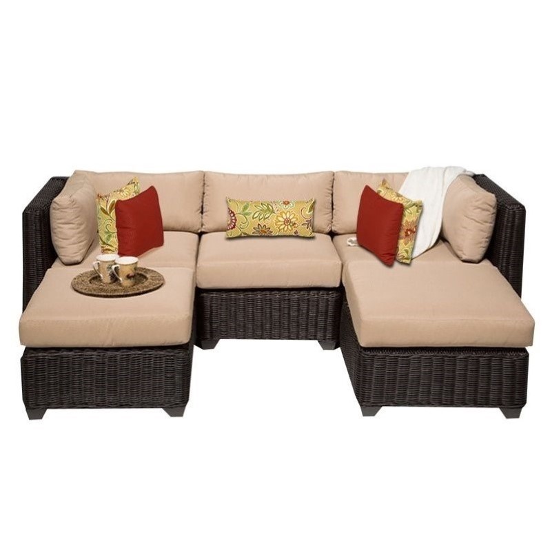 Tkc Venice 5 Piece Outdoor Wicker Sofa Set In Wheat 05a Tkc Venice 5 Piece Outdoor Wicker Sofa