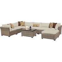 TK Classics Monterey 8 Piece Sectional Seating Group with Cushions in Black Cymax Business