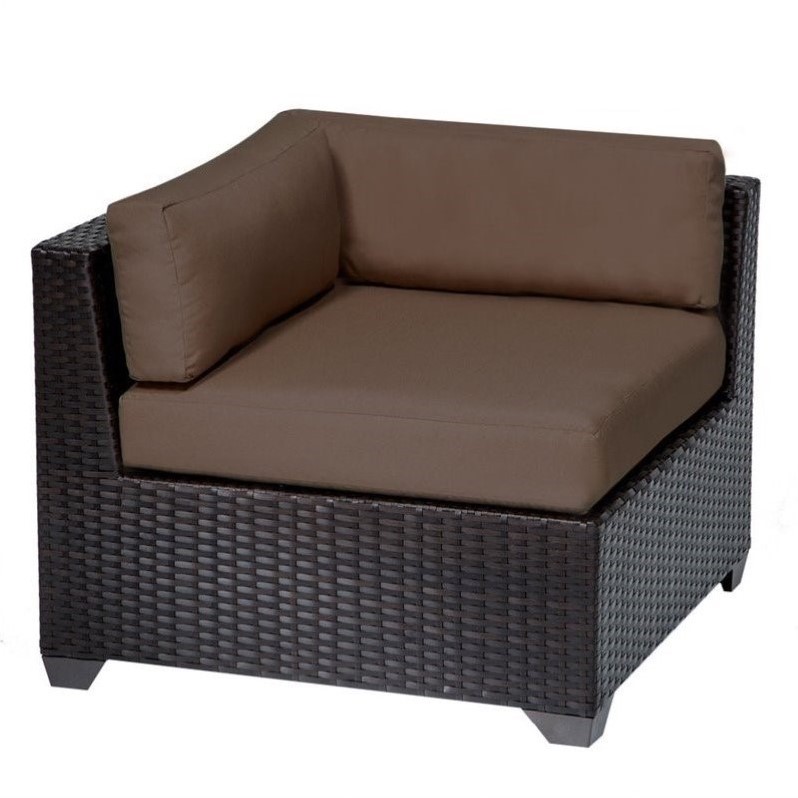 Tkc Belle Outdoor Wicker Corner Chair In Cocoa Tkc010b Cs Tkc Belle Outdoor Wicker Corner Chair In Cocoa