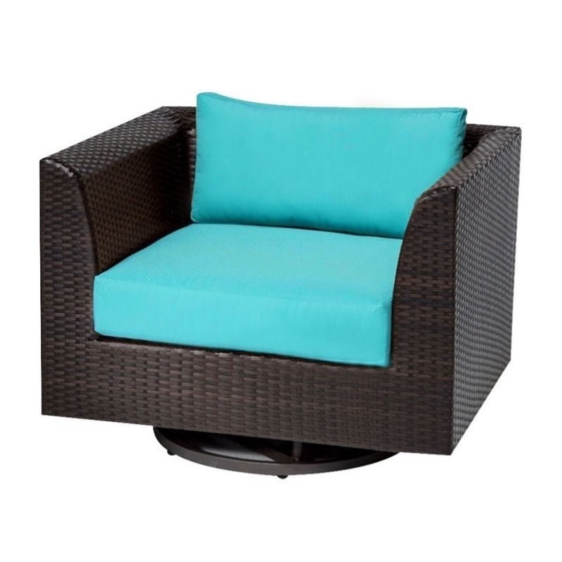 Tkc Barbados Outdoor Wicker Swivel Chair In Aruba