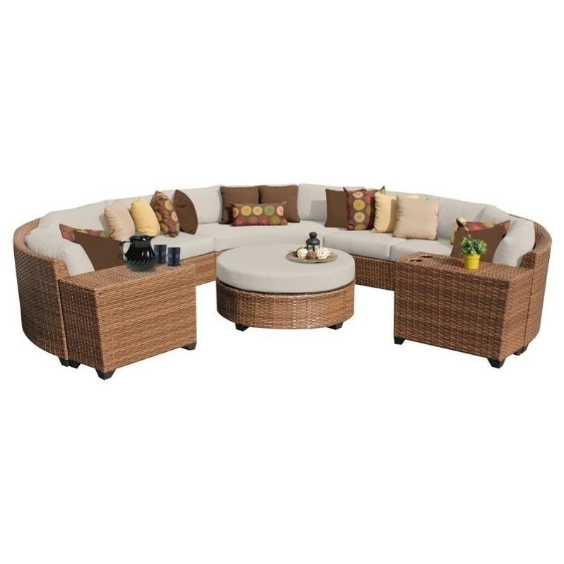 Tkc Laguna 8 Piece Outdoor Wicker Sofa Set In Beige For Sale Online