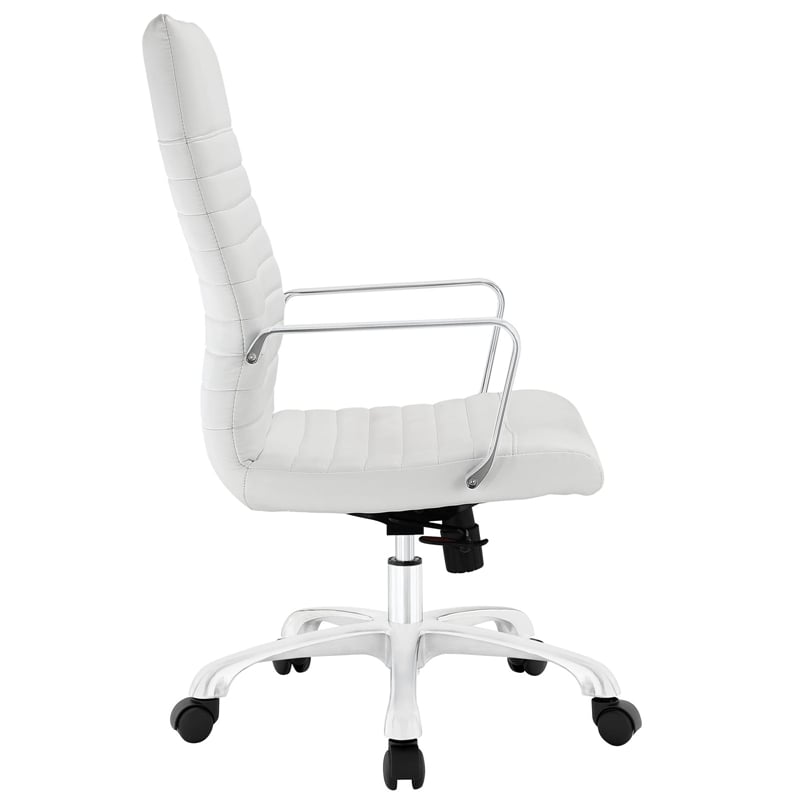 Modway Finesse High Back Modern Vinyl Office Chair in White Finish
