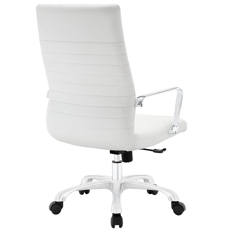 Modway Finesse High Back Modern Vinyl Office Chair in White Finish