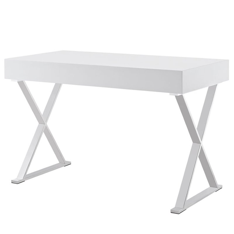 Modway sector office desk white deals gold