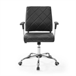 Modway Lattice Modern Vinyl Office Chair in Black and Chrome