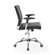 Modway Lattice Modern Vinyl Office Chair in Black and Chrome