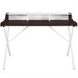 Modway Bin Modern Melamine & Metal Office Desk in Cherry Finish