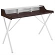 Modway Bin Modern Melamine & Metal Office Desk in Cherry Finish