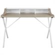 Modway Bin Modern Melamine & Metal Office Desk in Oak Finish