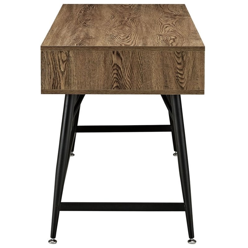 Modway Surplus Modern Wood & Steel Office Desk in Walnut/Black
