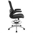 Modway Attainment Modern Vinyl Drafting Chair in Black Finish