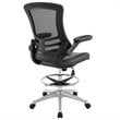 Modway Attainment Modern Vinyl Drafting Chair in Black Finish
