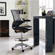 Modway Attainment Modern Vinyl Drafting Chair in Black Finish