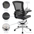 Modway Attainment Modern Vinyl Drafting Chair in Black Finish