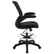 Modway Veer Modern Mesh Fabric & Metal Drafting Chair in Black