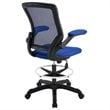 Modway Veer Modern Mesh Fabric & Metal Drafting Chair in Blue