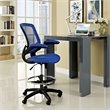 Modway Veer Modern Mesh Fabric & Metal Drafting Chair in Blue