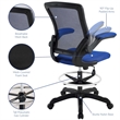Modway Veer Modern Mesh Fabric & Metal Drafting Chair in Blue