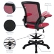 Modway Veer Modern Mesh Fabric & Metal Drafting Chair in Red