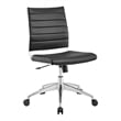 Modway Jive Modern Vinyl Armless Mid Back Office Chair in Black
