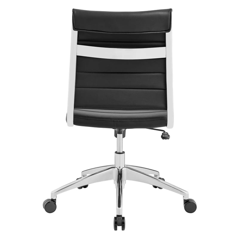 Modway Jive Modern Vinyl Armless Mid Back Office Chair in Black