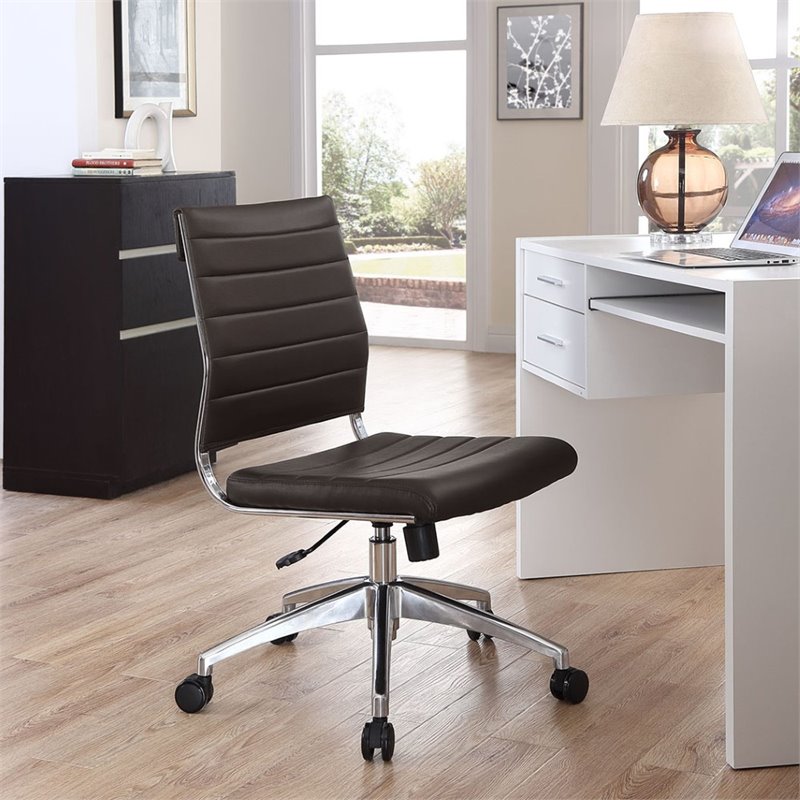 Modway Jive Armless Office Chair in Brown 