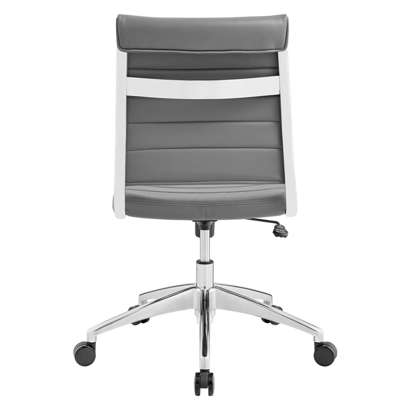 Modway Jive Modern Vinyl Armless Mid Back Office Chair in Gray