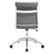 Modway Jive Modern Vinyl Armless Mid Back Office Chair in Gray