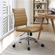Modway Jive Modern Vinyl Armless Mid Back Office Chair in Tan