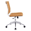 Modway Jive Modern Vinyl Armless Mid Back Office Chair in Tan