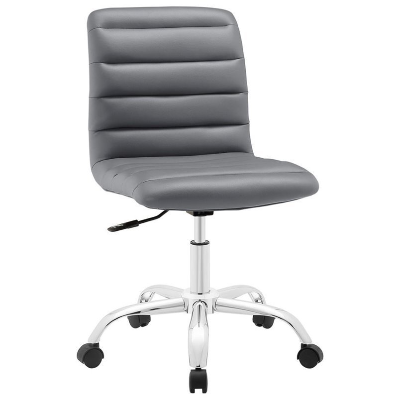 Modway Ripple Mid Back Armless Swivel Office Chair in Gray | Cymax Business