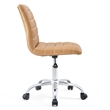Modway Ripple Modern Vinyl Armless Mid Back Office Chair in Tan