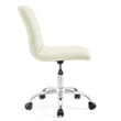 Modway Ripple Modern Vinyl Armless Mid Back Office Chair in White