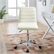 Modway Ripple Modern Vinyl Armless Mid Back Office Chair in White