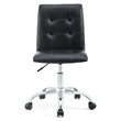 Modway Prim Modern Faux Leather Armless Mid Back Office Chair in Black