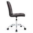 Modway Prim Modern Faux Leather Armless Mid Back Office Chair in Brown