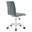 Modway Prim Modern Faux Leather Armless Mid Back Office Chair in Gray