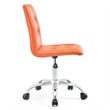 Modway Prim Modern Faux Leather Armless Mid Back Office Chair in Orange