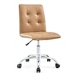 Modway Prim Modern Faux Leather Armless Mid Back Office Chair in Tan