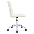 Modway Prim Modern Faux Leather Armless Mid Back Office Chair in White