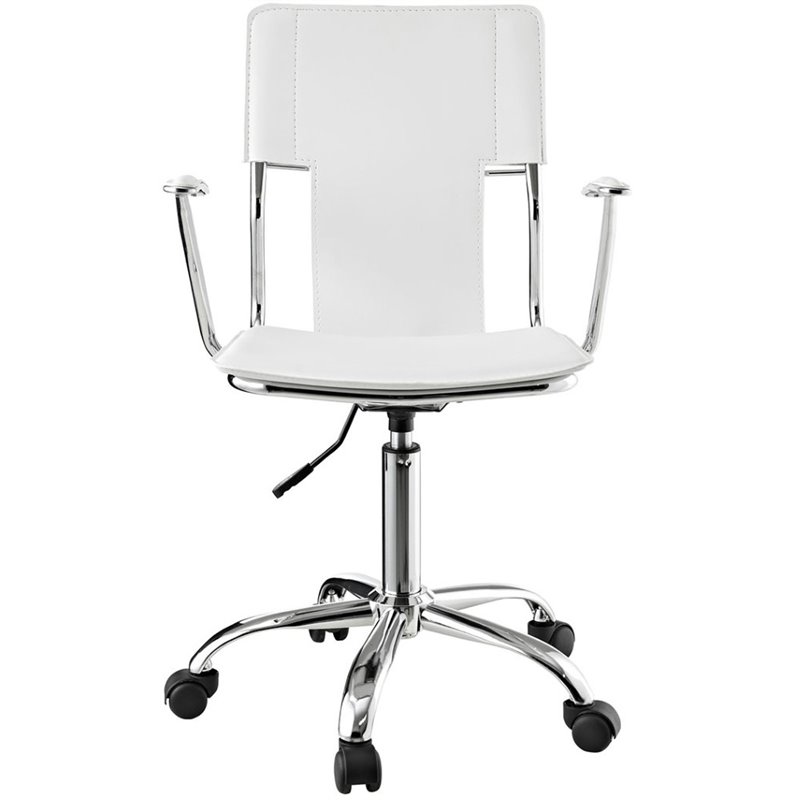 Modway Studio Modern Style Vinyl and Steel Office Chair in White