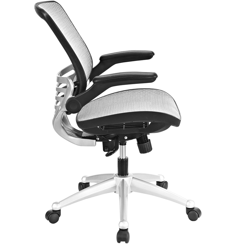 Modway Edge Modern Style Fabric All Mesh Office Chair in Gray Finish