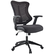 Modway Clutch Modern Style Vinyl Office Chair in Black Finish