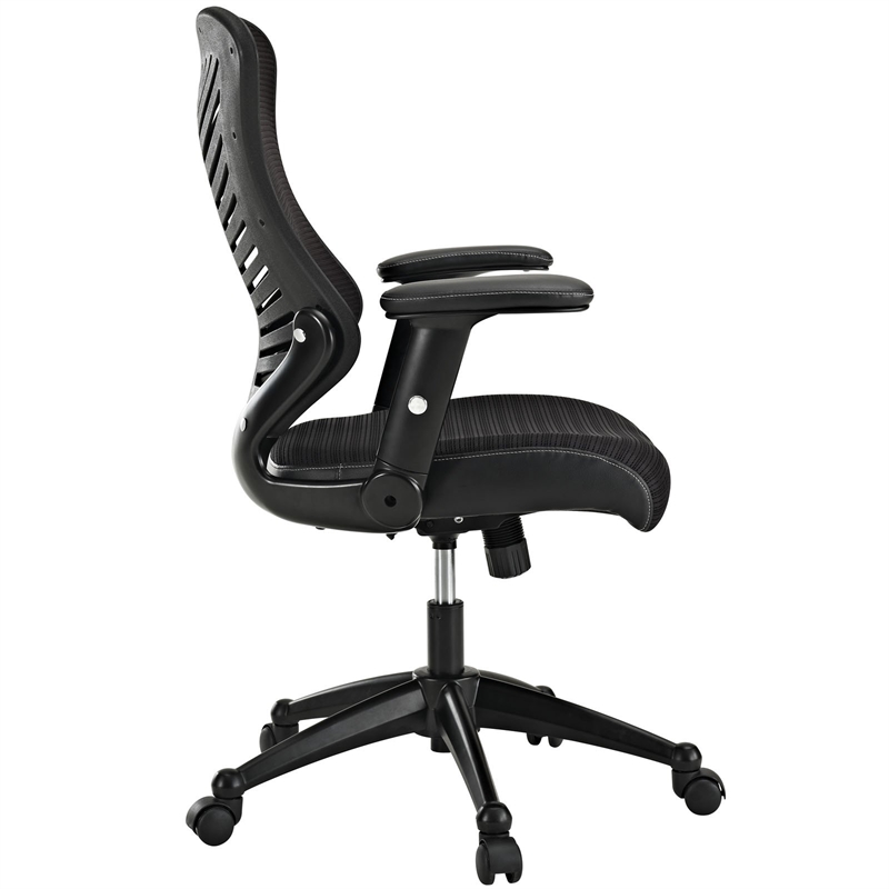 Modway Clutch Modern Style Vinyl Office Chair in Black Finish