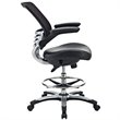 Modway Edge Modern Style Vinyl Drafting Chair in Black Finish