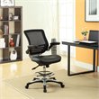 Modway Edge Modern Style Vinyl Drafting Chair in Black Finish