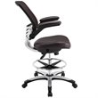 Modway Edge Modern Style Vinyl Drafting Chair in Brown Finish