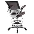 Modway Edge Modern Style Vinyl Drafting Chair in Brown Finish